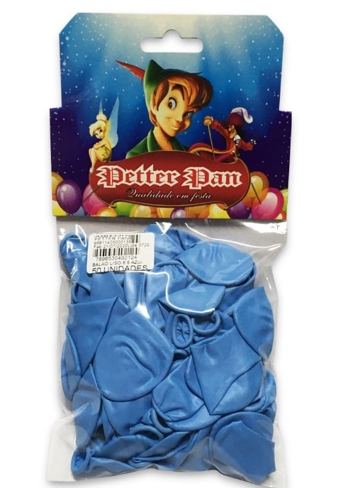 Balao Petter Pan Latex Liso N6.5 Azul C/50