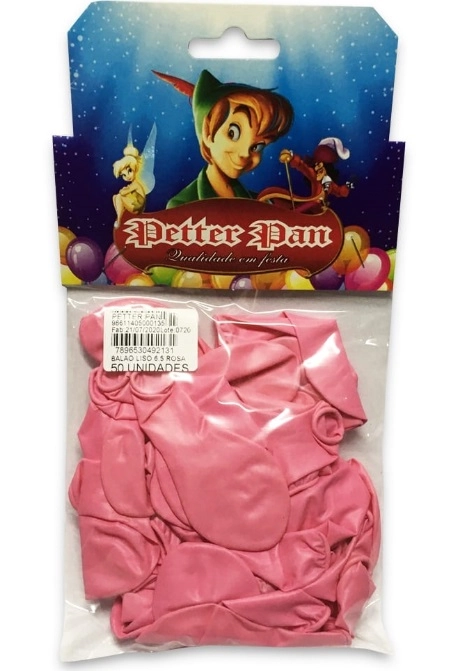 Balao Petter Pan Latex Liso N6.5 Rosa C/50