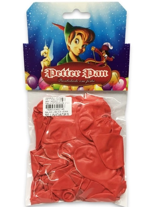 Balao Petter Pan Latex Liso N6.5 Verm C/50