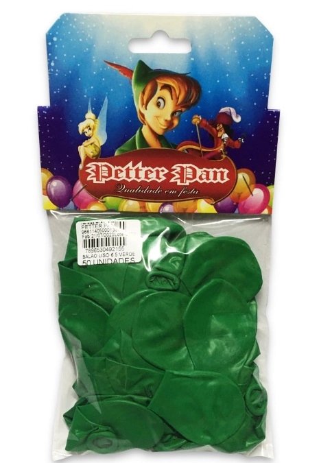 Balao Petter Pan Latex Liso N6.5 Verde C/50