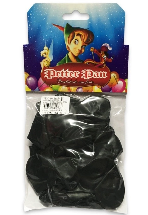 Balao Petter Pan Latex Liso N6.5 Preto C/50