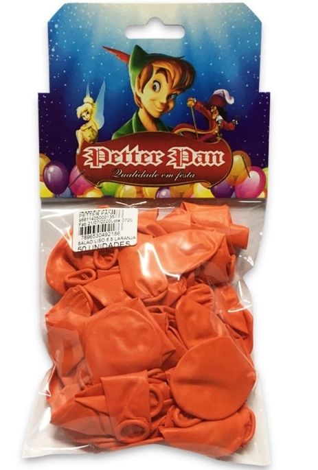 Balao Petter Pan Latex Liso N6.5 Laranja C/50