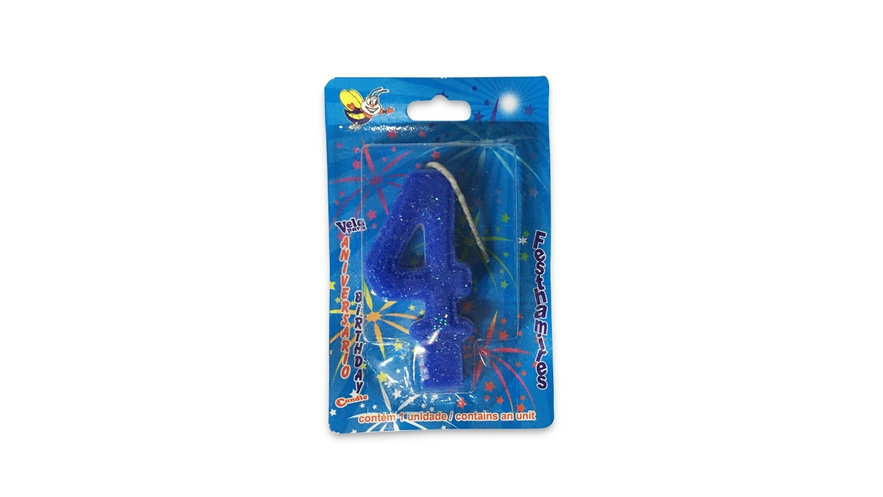Vela Petter Pan Anivers Super Numero Azul N.4 C/1