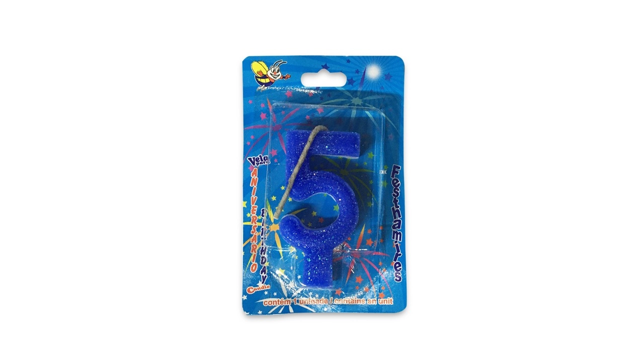 Vela Petter Pan Anivers Super Numero Azul N.5 C/1