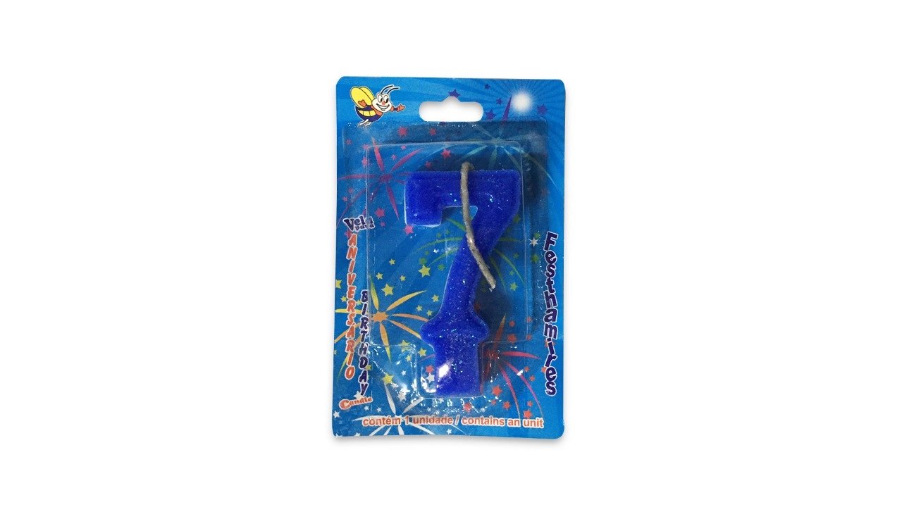 Vela Petter Pan Anivers Super Numero Azul N.7 C/1