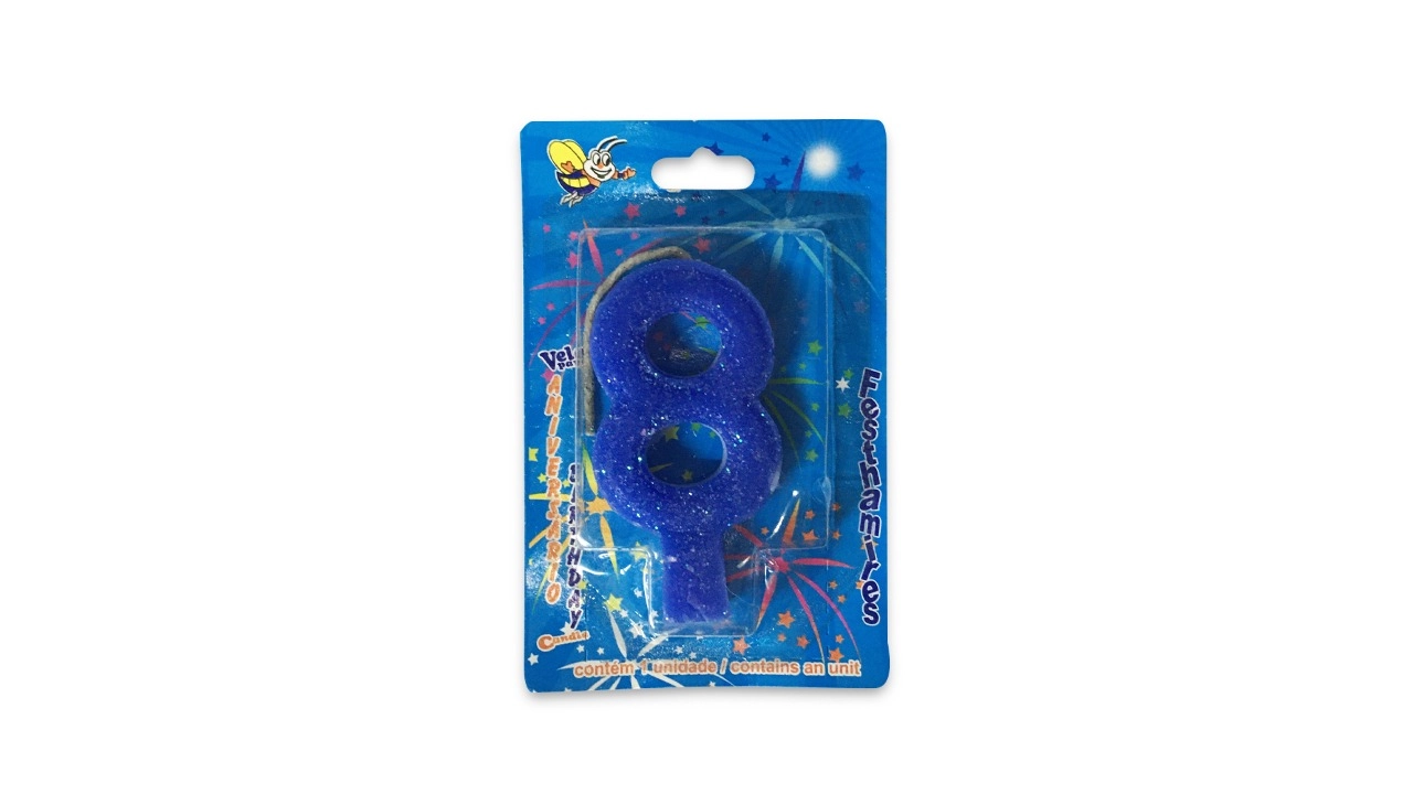 Vela Petter Pan Anivers Super Numero Azul N.8 C/1