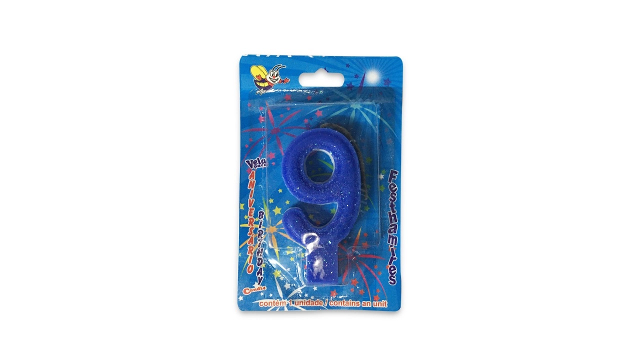 Vela Petter Pan Anivers Super Numero Azul N.9 C/1