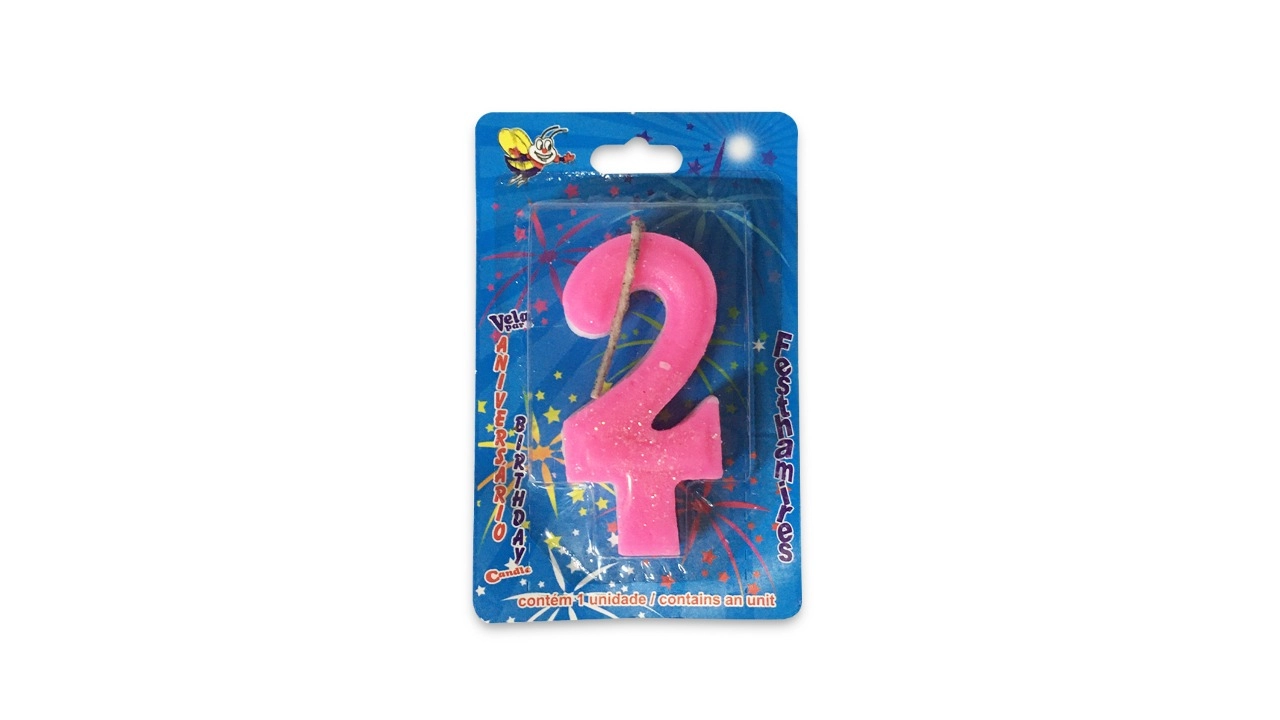 Vela Petter Pan Anivers Super Numero Rosa N.2 C/1