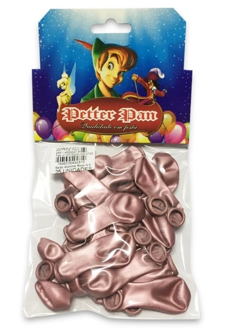 Balao Latex Aluminio Rose N.5 25 Unidades