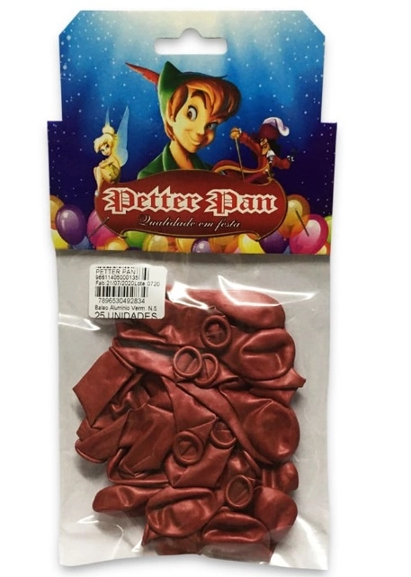 Balao Latex Aluminio Verm. N.5 25 Unidades