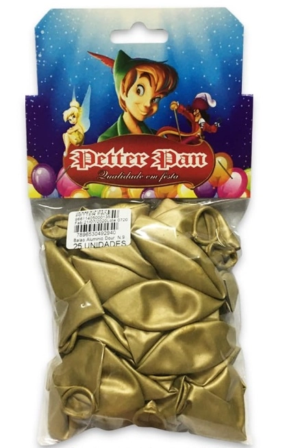 Balao Latex Aluminio Dour. N.9 25 Unidades