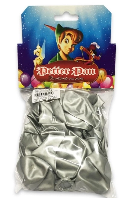 Balao Latex Aluminio Prata N.9 25 Unidades
