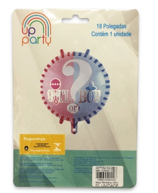 Balao Metalizado Revelacao 45cm 01 Unid