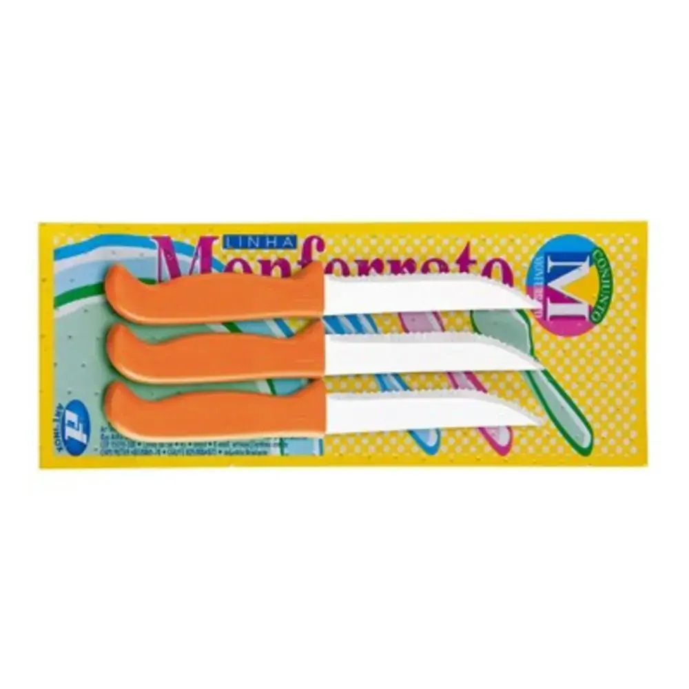 Conjunto.faca Plas. Art Inox C3 Laranja