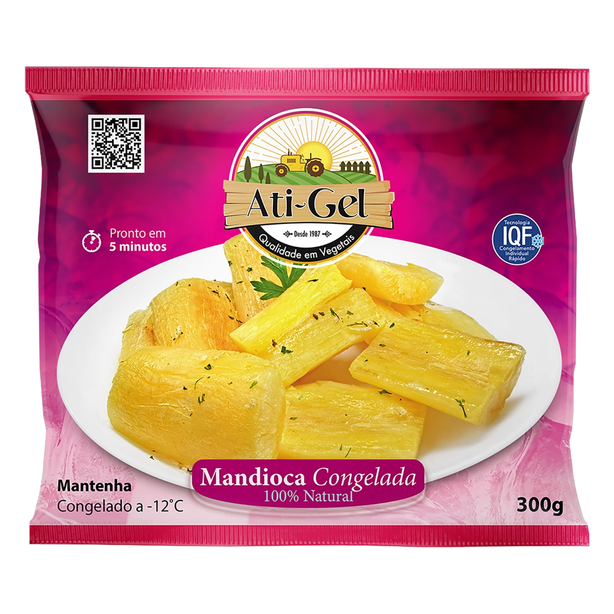 Mandioca Congelada Ati Gel Pacote 300g