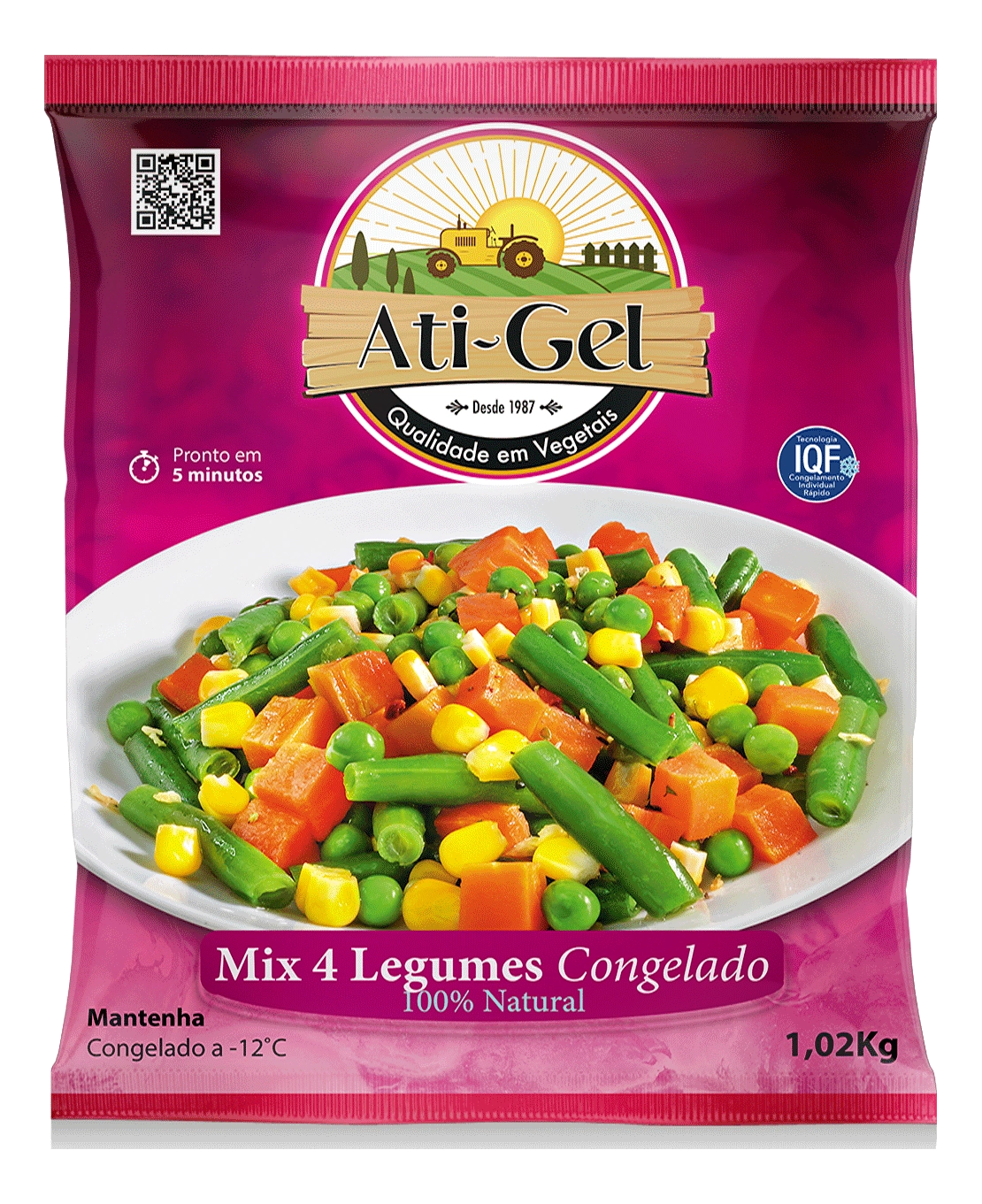 Mix 4 Legumes Congelado Ati Gel Pacote 1,02kg