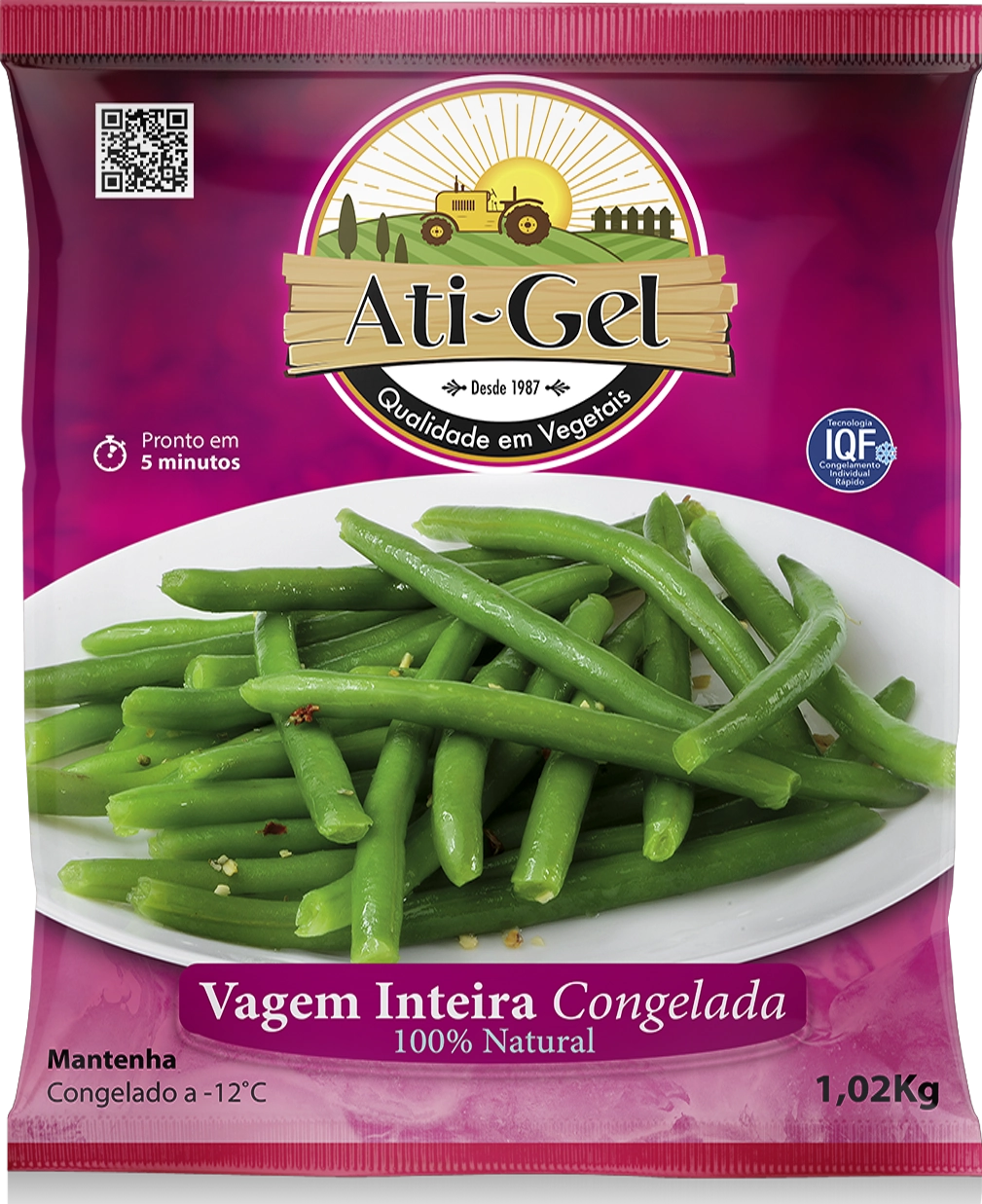 Vagem Congelada Inteira Ati Gel Pacote 1,02kg