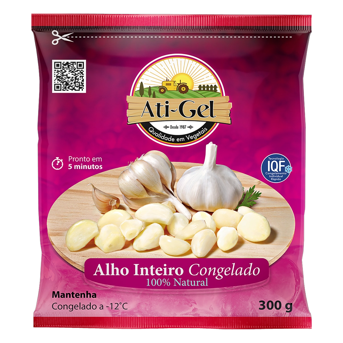 Alho Congelado Inteiro Ati Gel Pacote 300g