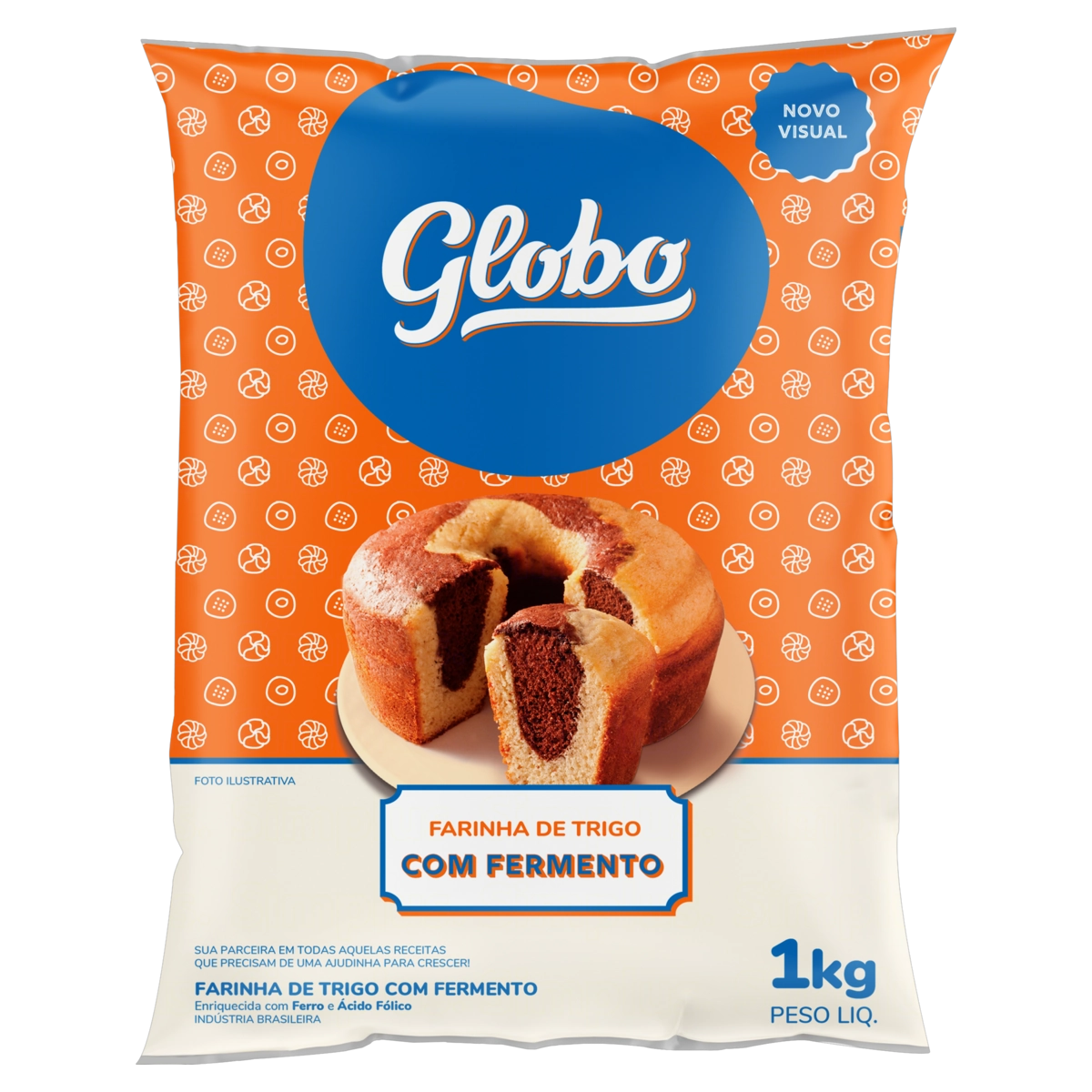 Farinha De Trigo Com Fermento Globo Pacote 1kg