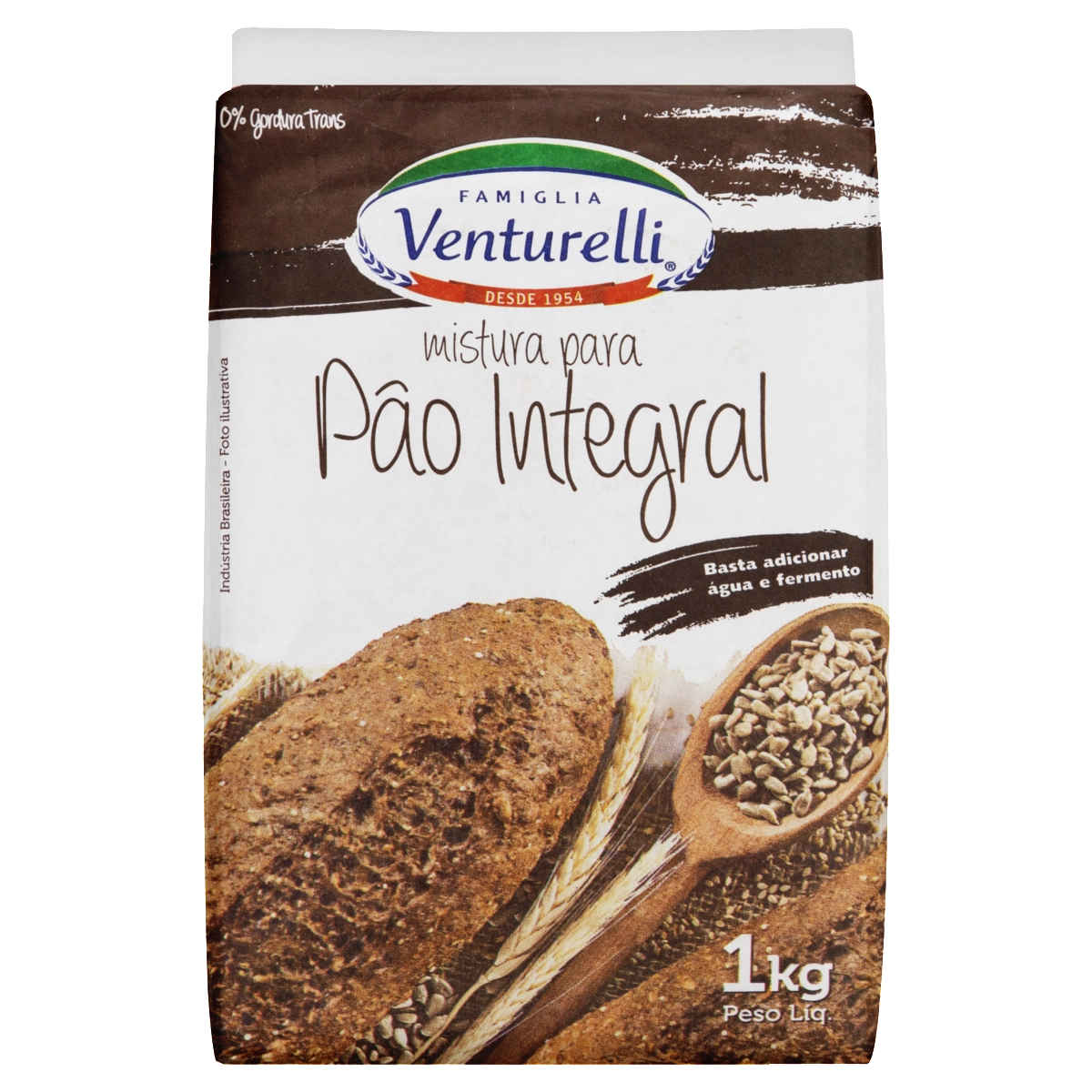 Mistura Para Pão Integral Famiglia Venturelli Pacote 1kg
