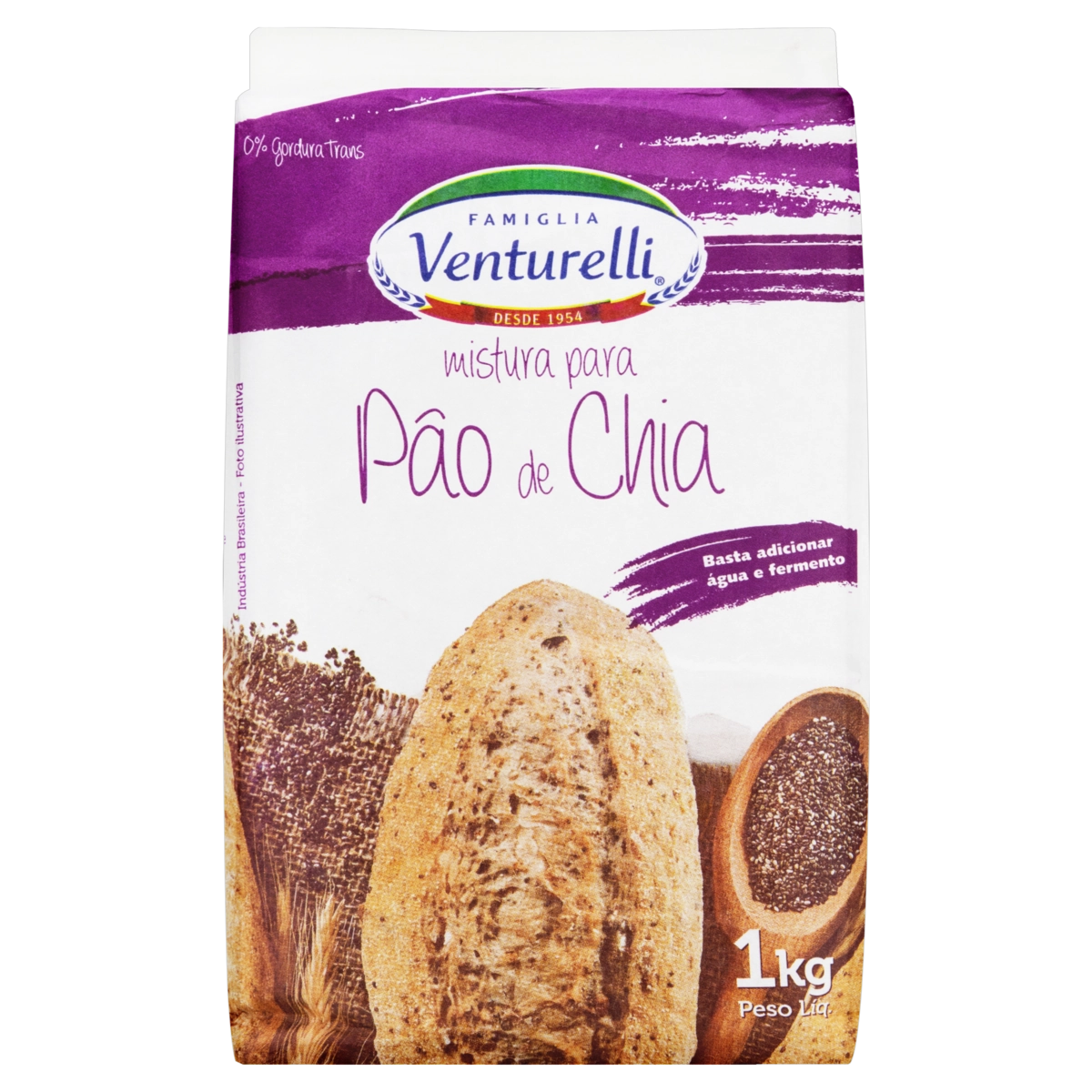Mistura Para Pão Chia Famiglia Venturelli Pacote 1kg