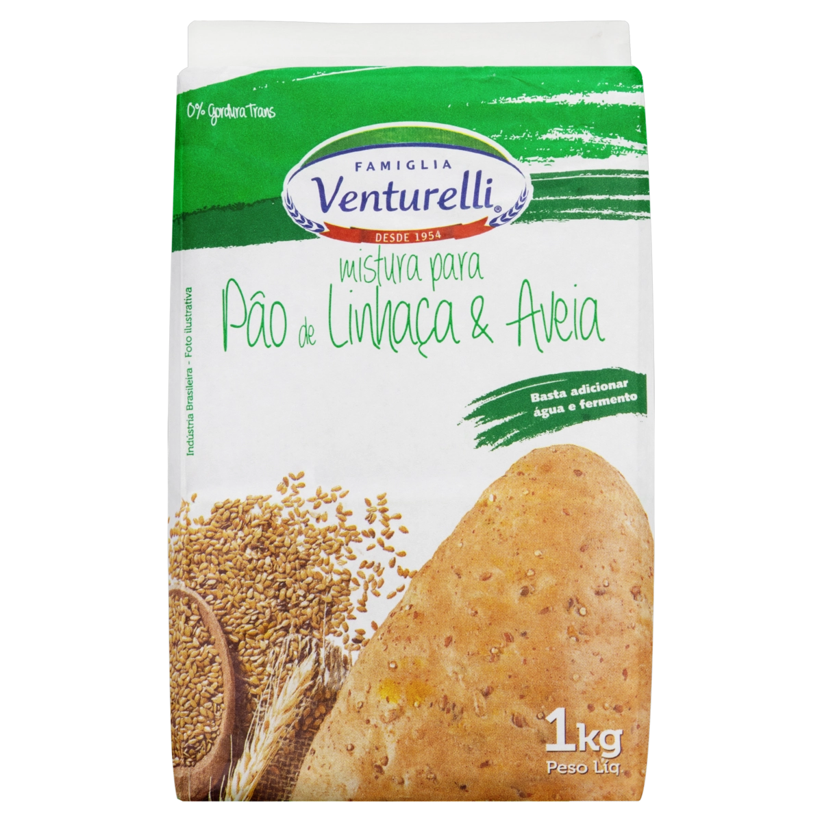 Mistura Para Pão Linhaça Aveia Famiglia Venturelli Pacote 1kg