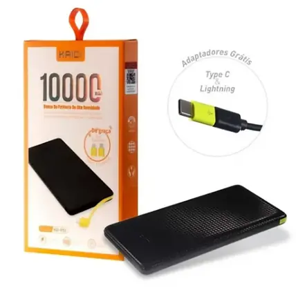 Carregador Power 10000 Mah Cor Preto