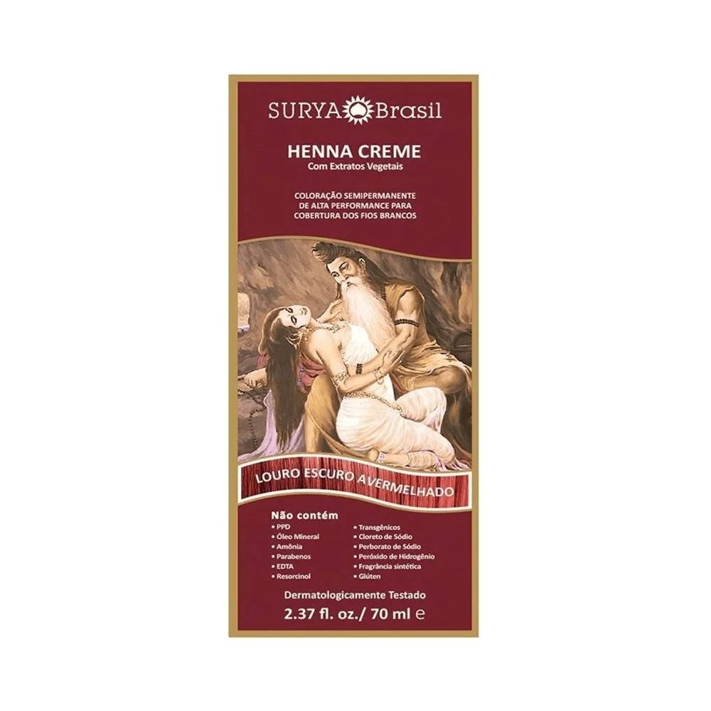 Tintura Surya Brasil Henna Creme Coloração E Tratamento Louro Escuro Avermelhado