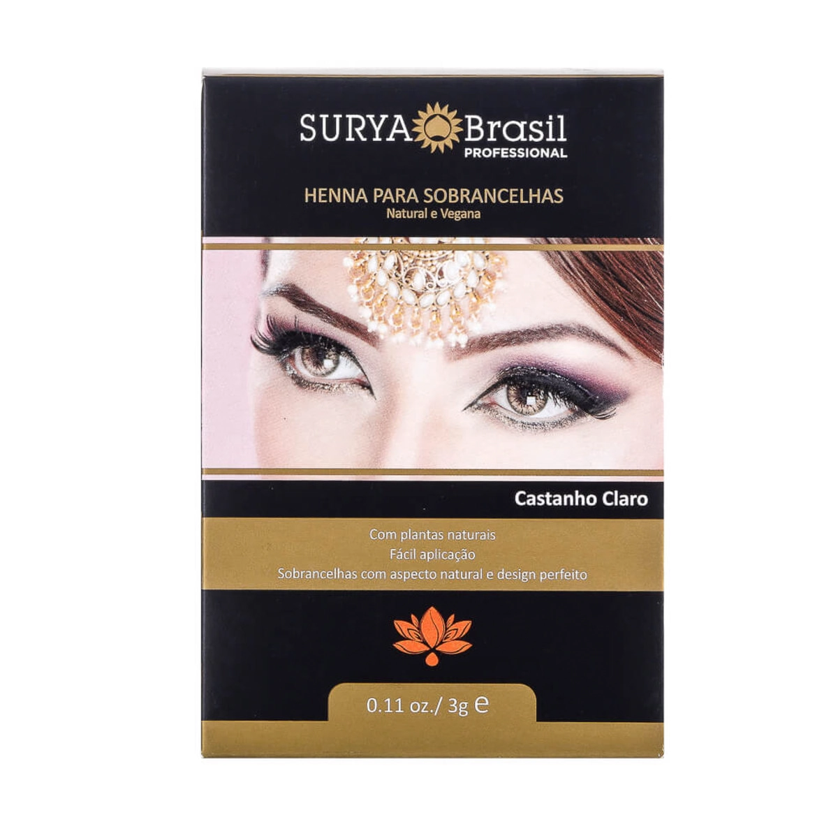 Henna Sobrancelha Castanho Claro Surya
