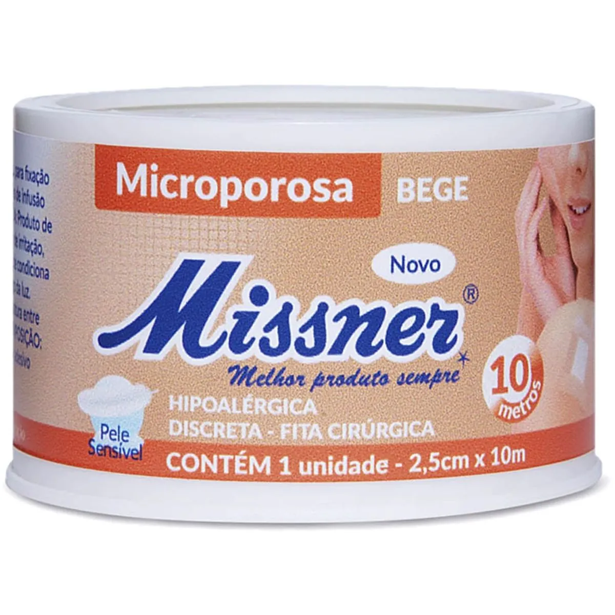 Fita Microporosa Missner Bege 2,5cm x 10 Metros