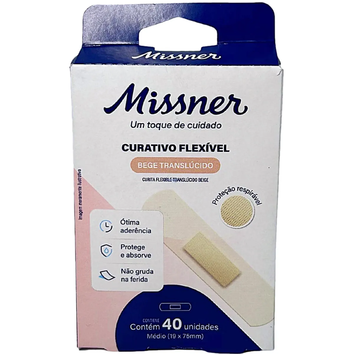 Curativo Flexivel Bege C/ 40 Un. Missner