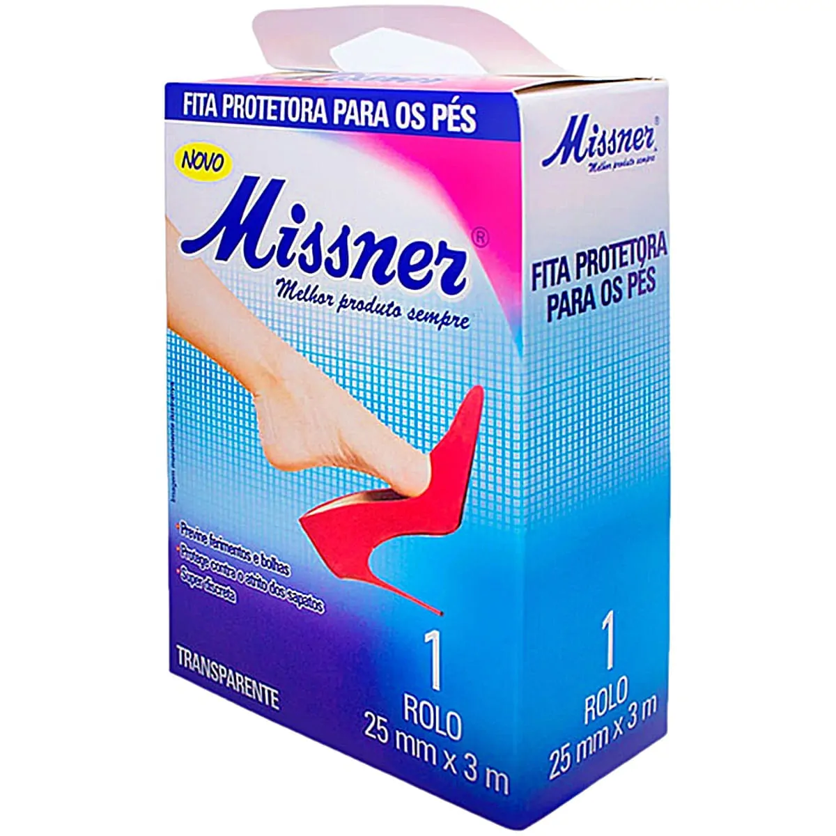 Fita Protetora Para Pés Missner Transparente 25mm X 3m