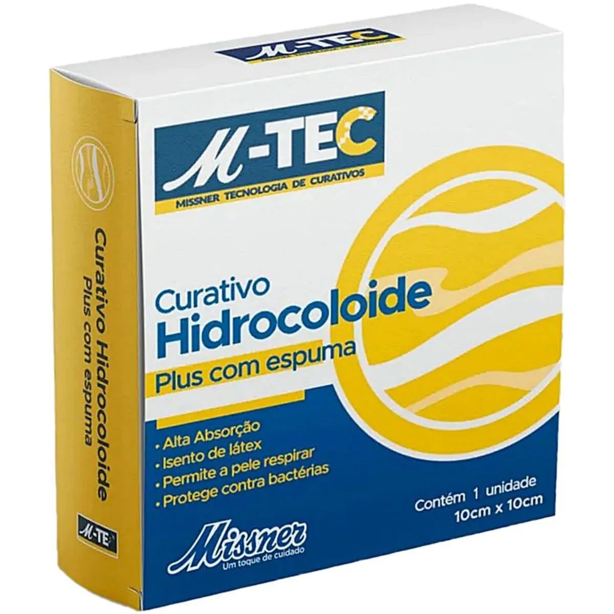 Curativo Hidrocoloide Plus com Espuma M-Tec 10X10cm - unidade