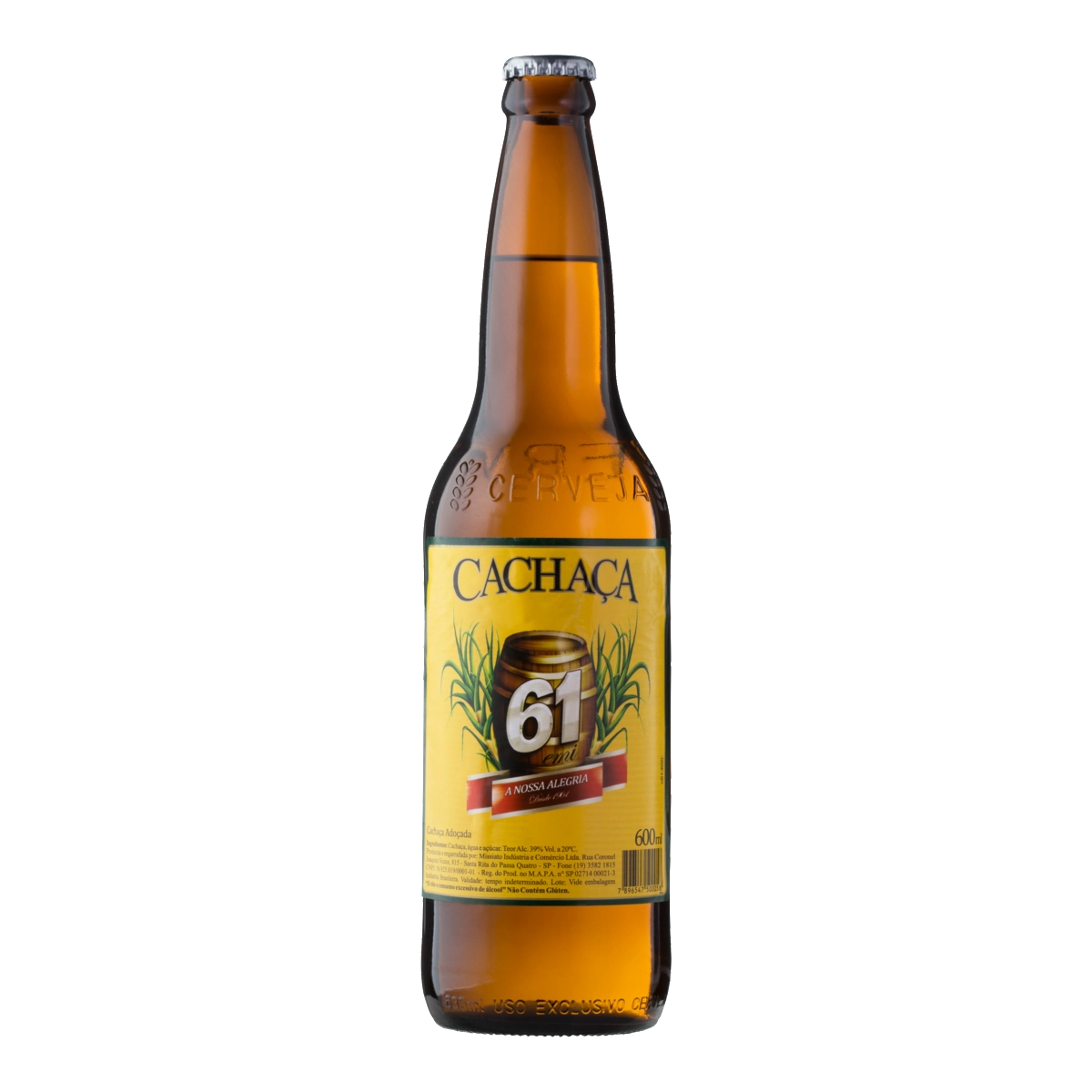 Cachaça Adoçada 61 Emi Garrafa 600ml