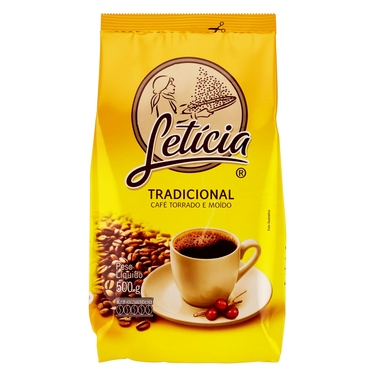 Café Torrado E Moído Tradicional Letícia Pacote 500g
