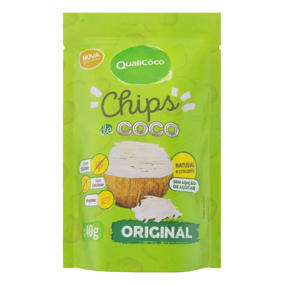 Chips De Coco Original Zero Lactose Qualicôco Sachê 40g