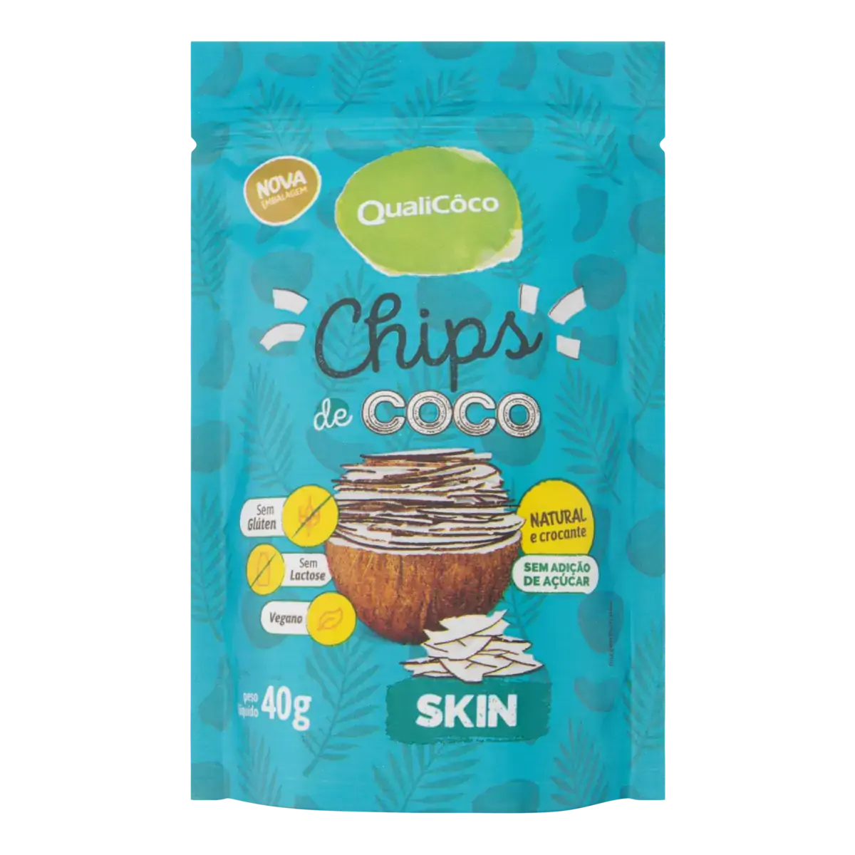 Chips De Coco Skin Zero Gorduras Trans Zero Lactose Qualicôco Sachê 40g