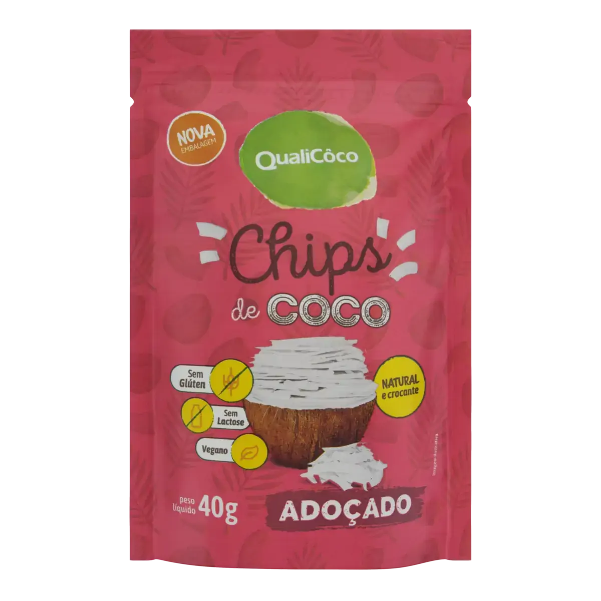 Chips De Coco Adoçado Zero Gorduras Trans Zero Lactose Qualicôco Sachê 40g