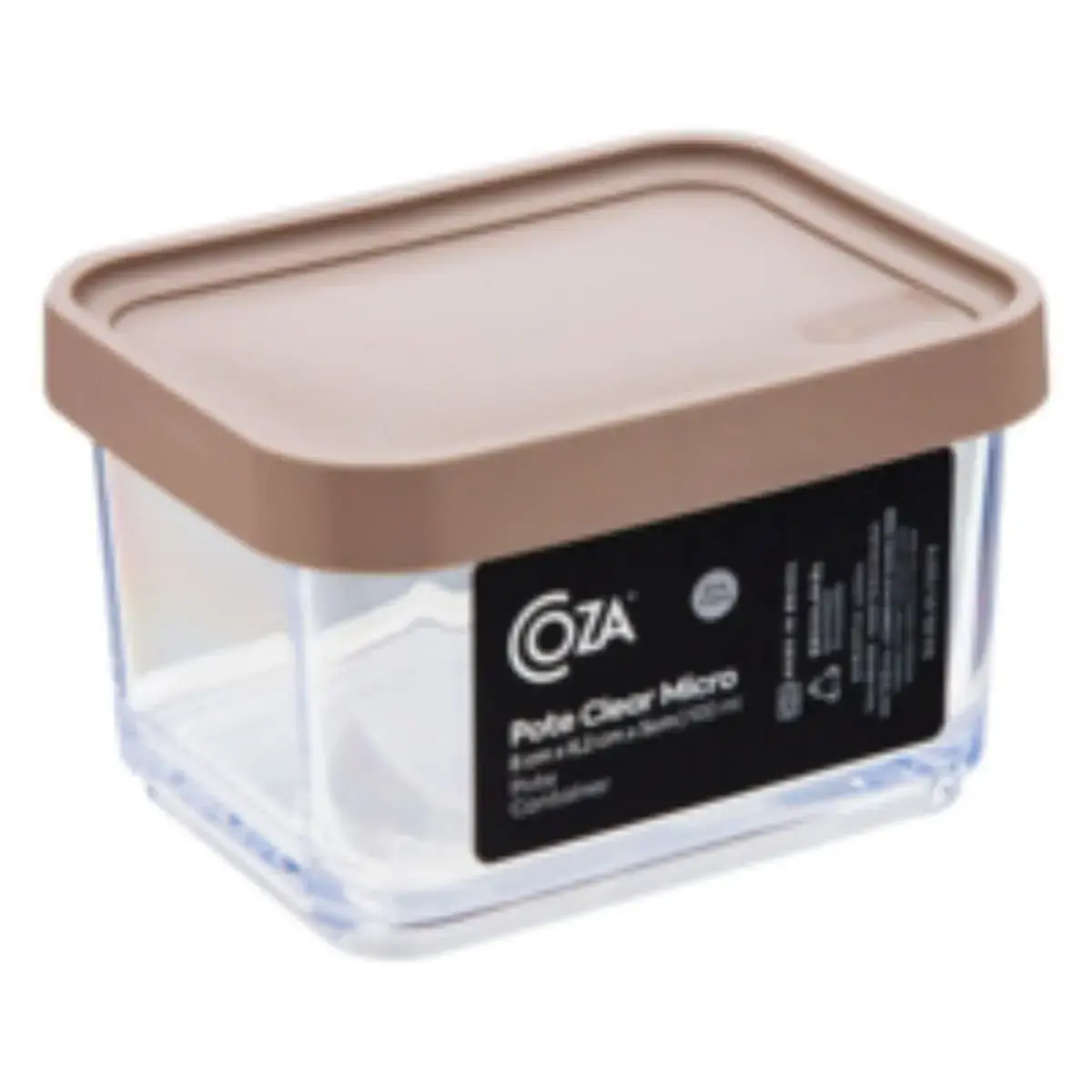 Pote Plástico Warm Gray Retangular 100ml Coza Clear