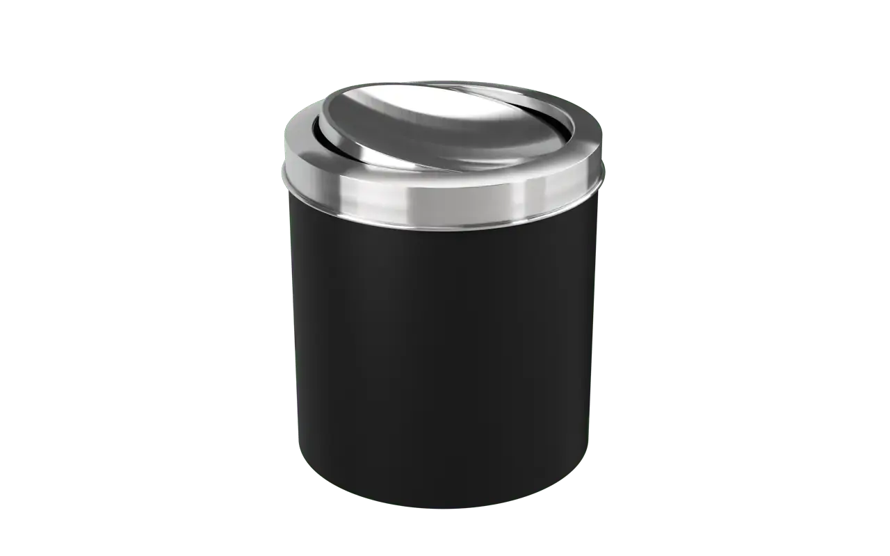 Lixeira C/ Tampa Basc. Brinox Inox Pt