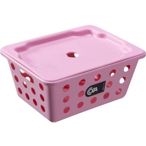 Cesta Com Tampa Rosa 10827 0056 Coza