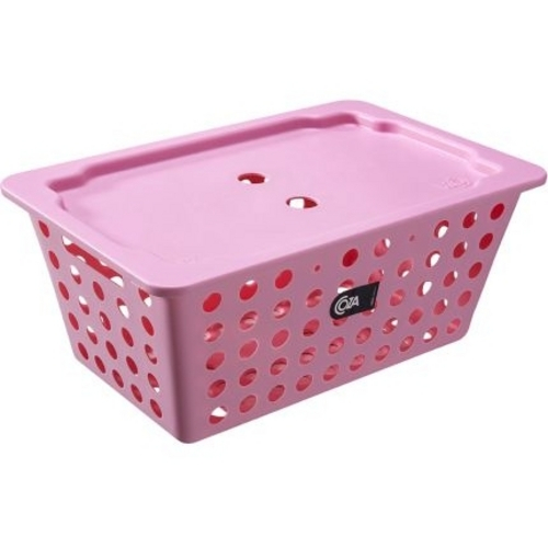 Cesta Com Tampa Rosa 10828 0056 Coza