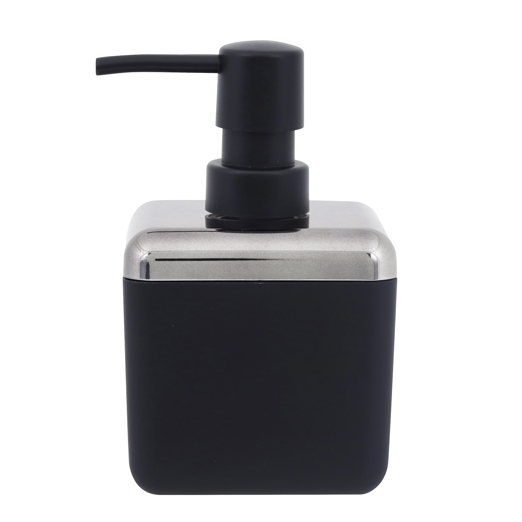 Porta Sabonete Líquido de Bancada para Banheiro 330ml Plástico Preto Fosco Spoom Coza