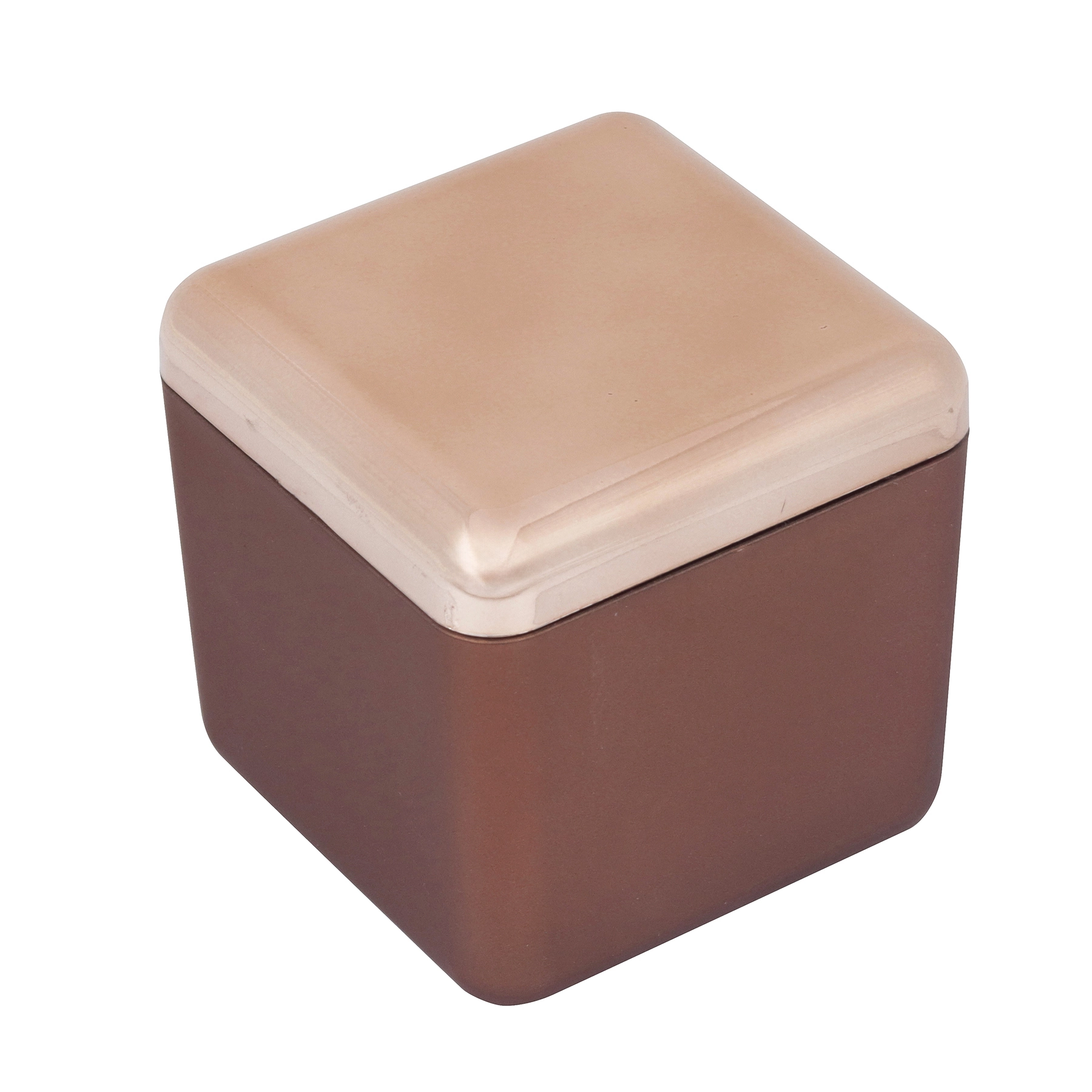 Porta Algodão de Bancada para Banheiro Plástico Rosé Gold Cube Coza
