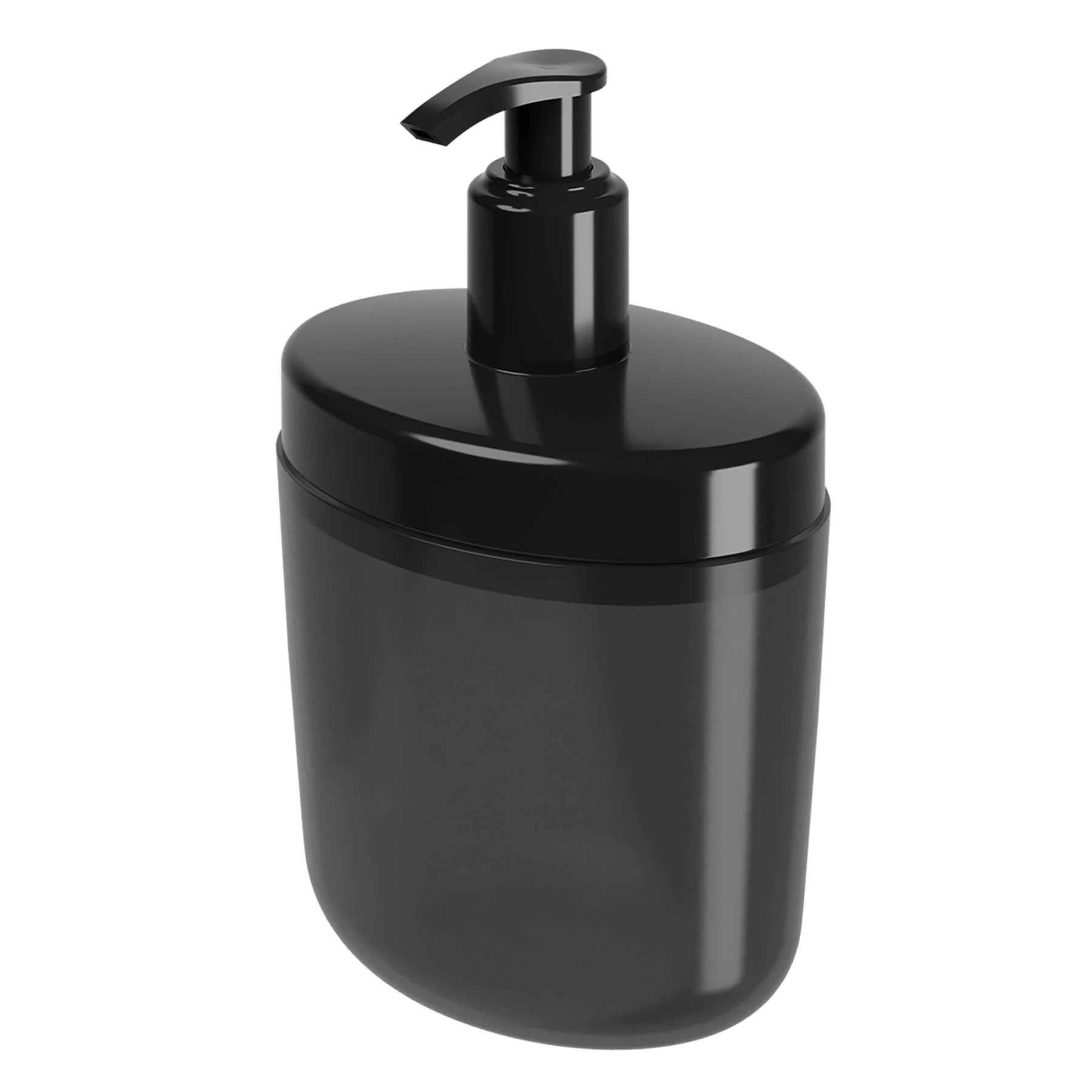 Porta Sabonete Líquido de Bancada para Banheiro 450ml Plástico Preto Bulky Coza