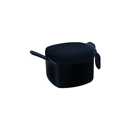 Açucareiro Due com Colher Preto 300ml 1 UN Coza