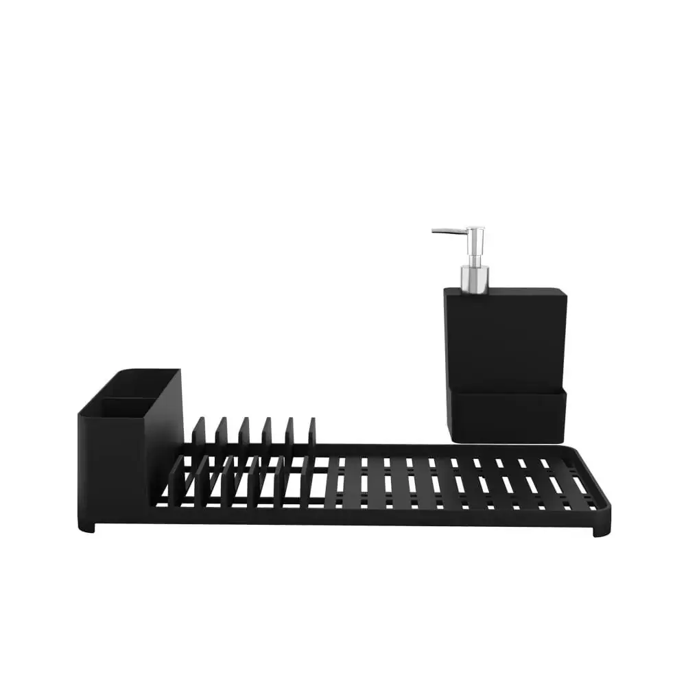 Kit Escorredor de Louças e Dispenser Single Preto Coza 99325/1008