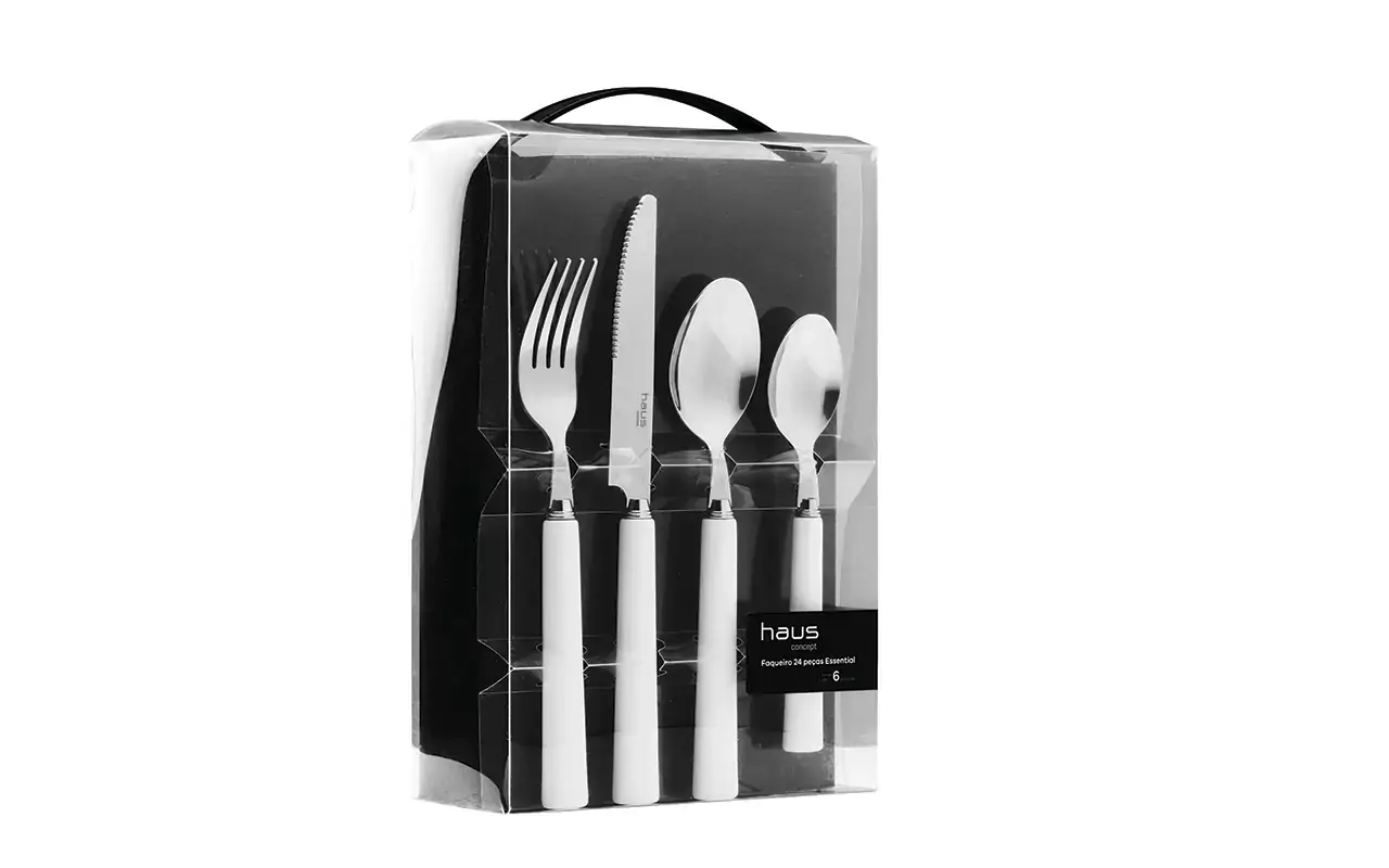 Faqueiro Essential 24 Peças Haus Branco 57405/700