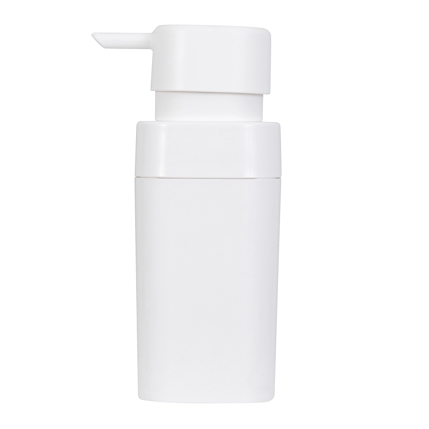 Porta Sabonete Líquido de Bancada para Banheiro 290ml Plástico Branco Fosco Splash Coza