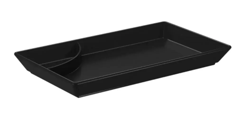 Prato Retangular 27x13x1,5cm Preto Uno Coza 27 x 13 x 1,5 cm - Preto Coza